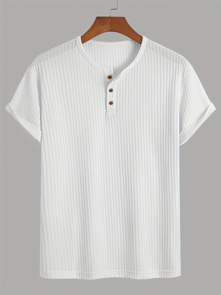 Augustus | Men's Ribbed Knit Henley T-Shirt