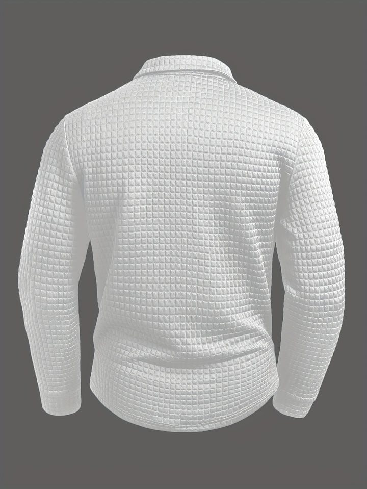 Hollis | Textured Long-Sleeve Polo Shirt