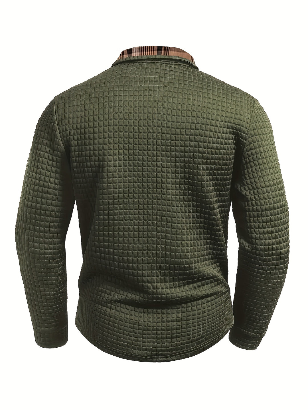 Perry | Men's Waffle Knit Plaid Collar Polo