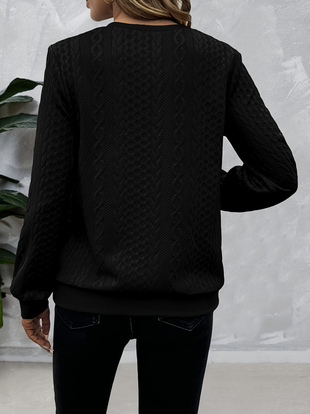 Corinne | Textured Half-Zip Sweatshirt