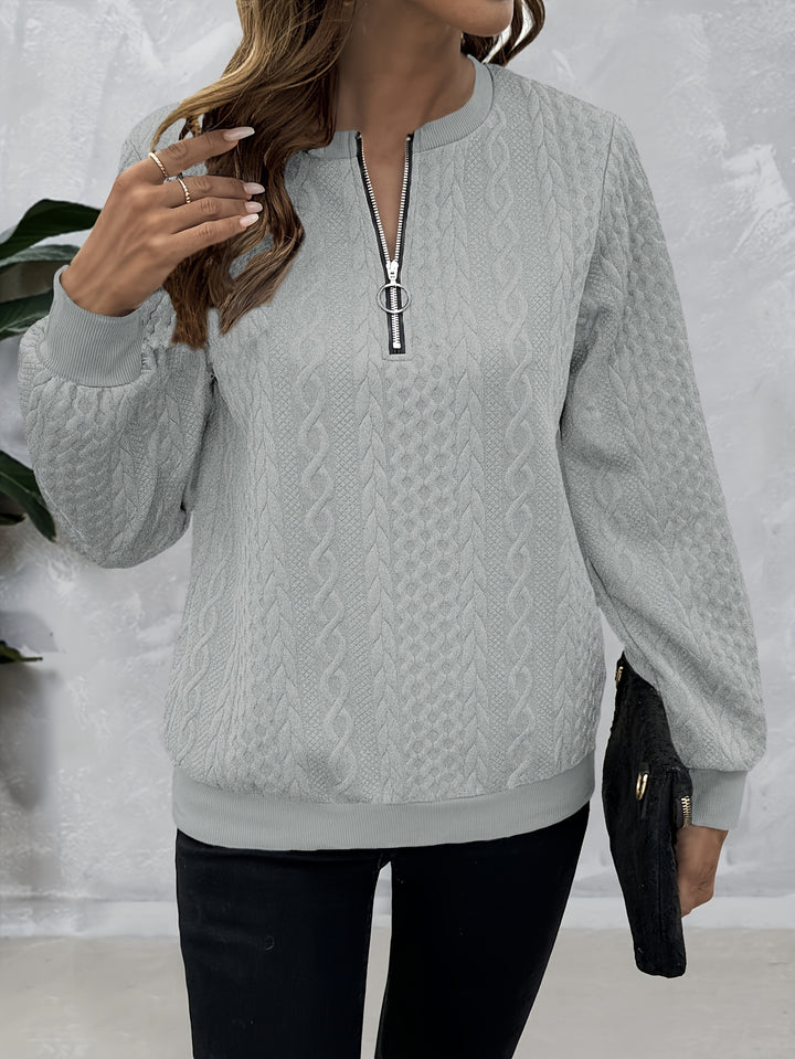 Corinne | Textured Half-Zip Sweatshirt