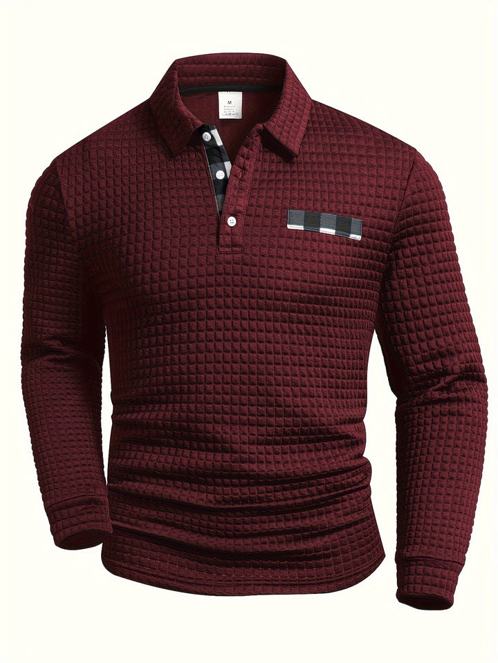 Hollis | Textured Long-Sleeve Polo Shirt