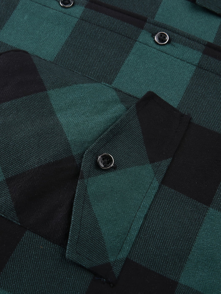 Nolan | Hooded Plaid Shirt Jacket