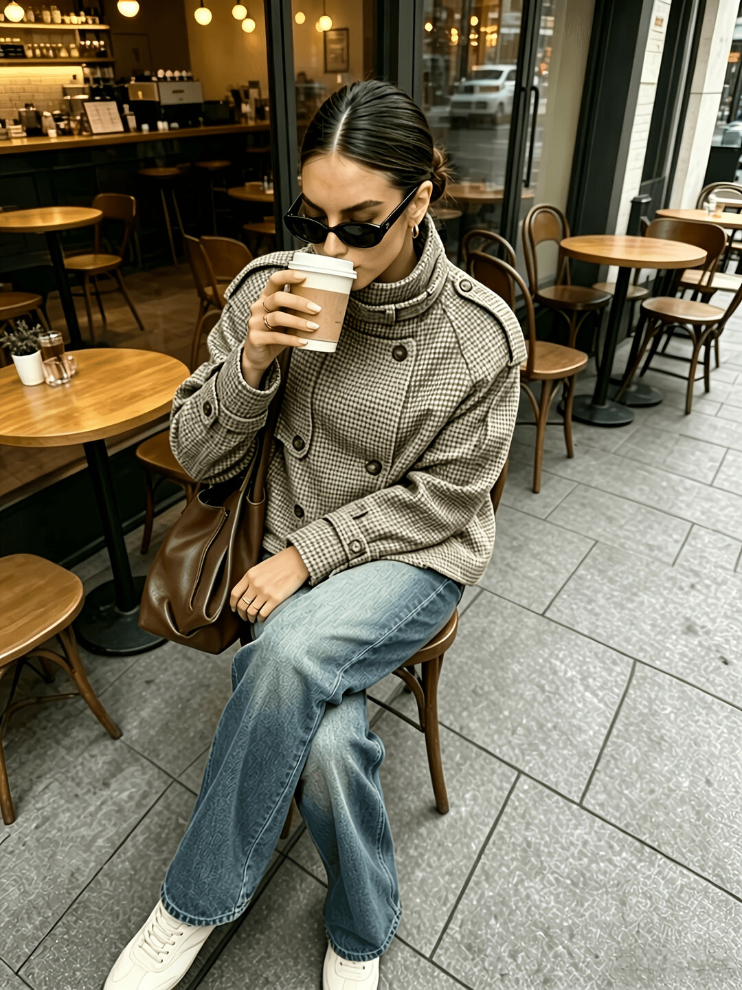 Simone | Stand-Collar Cropped Jacket
