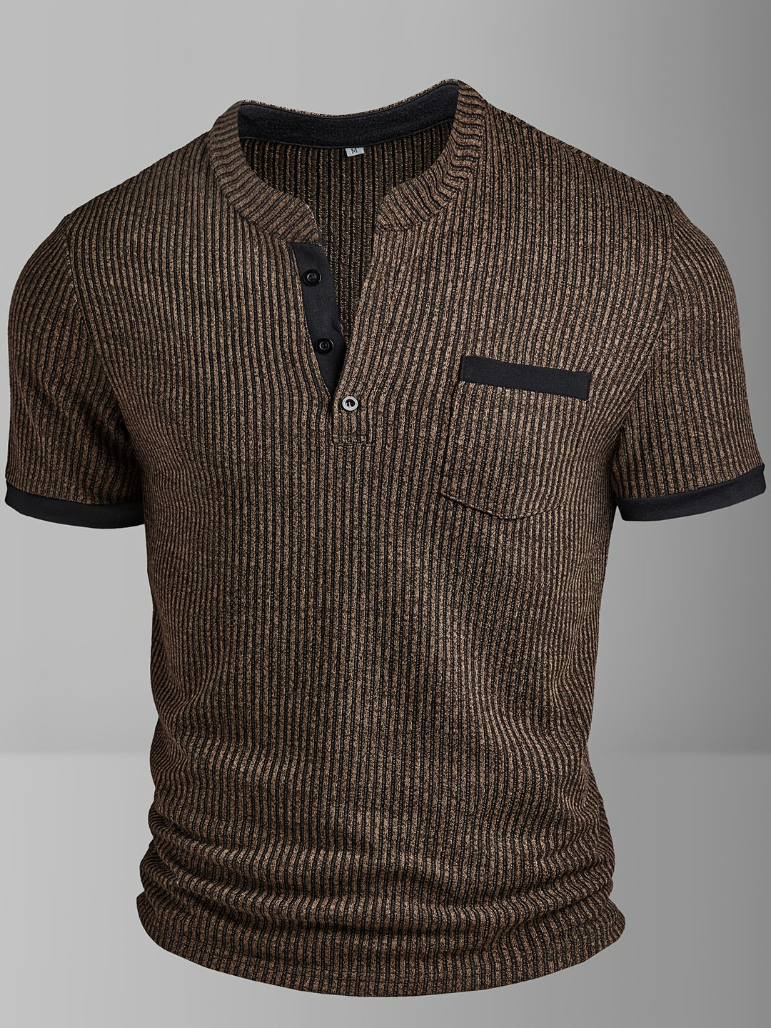 Barry | Men's Textured Knit Short Sleeve Henley