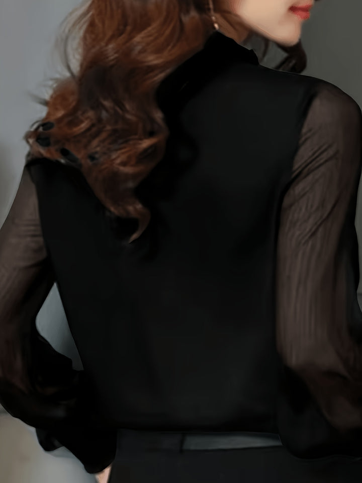 Sabrina | Stand-Collar Long-Sleeve Blouse