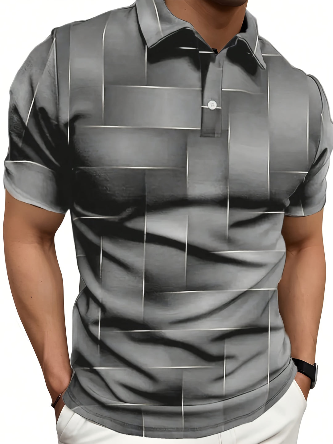 Corbin | Men's Geometric Print Polo Shirt