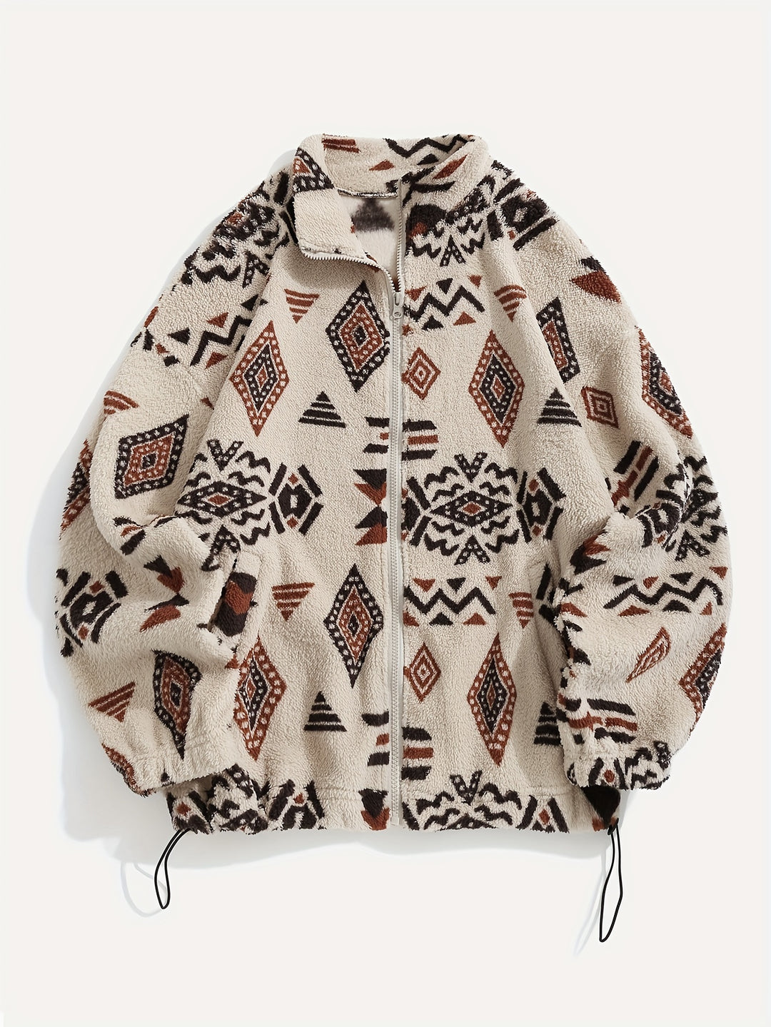 Juno | Patterned Plush Zip-Up Jacket