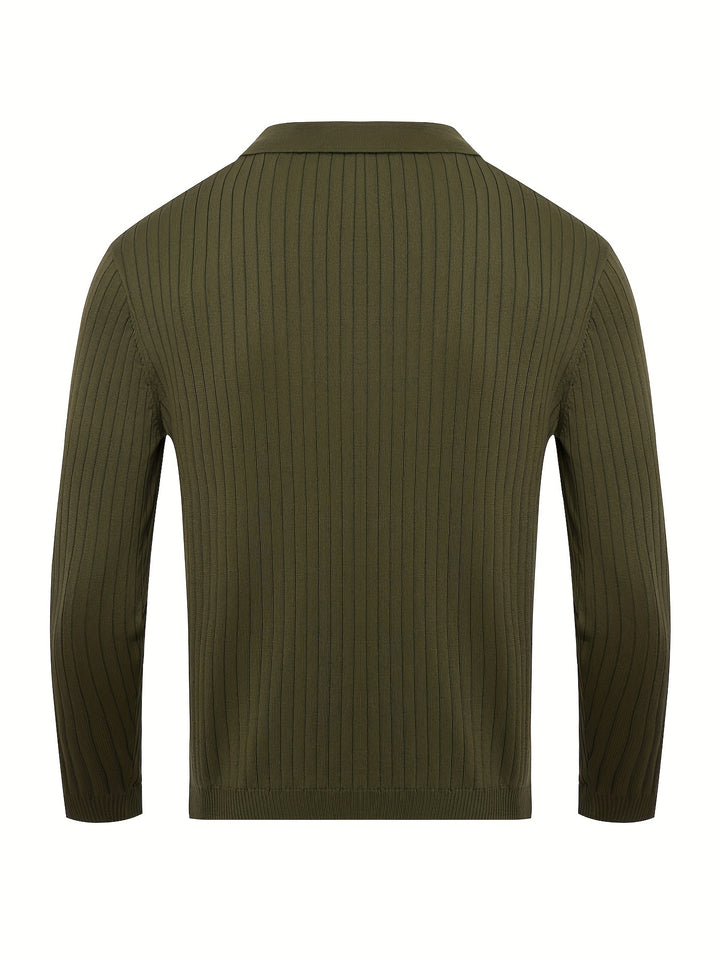 Callum | Ribbed Collared Knit Polo