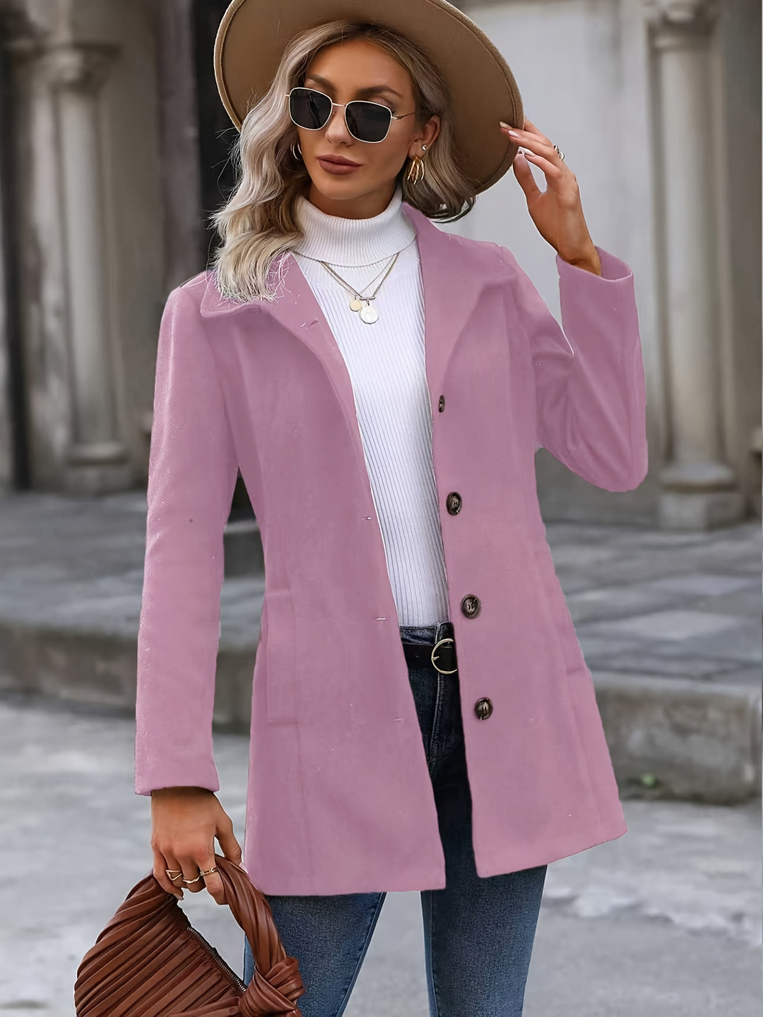 Fiona | Stand Collar Button-Front Coat