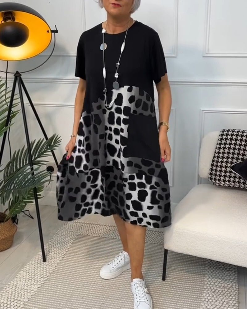Marnie | Contrast Print Midi Dress