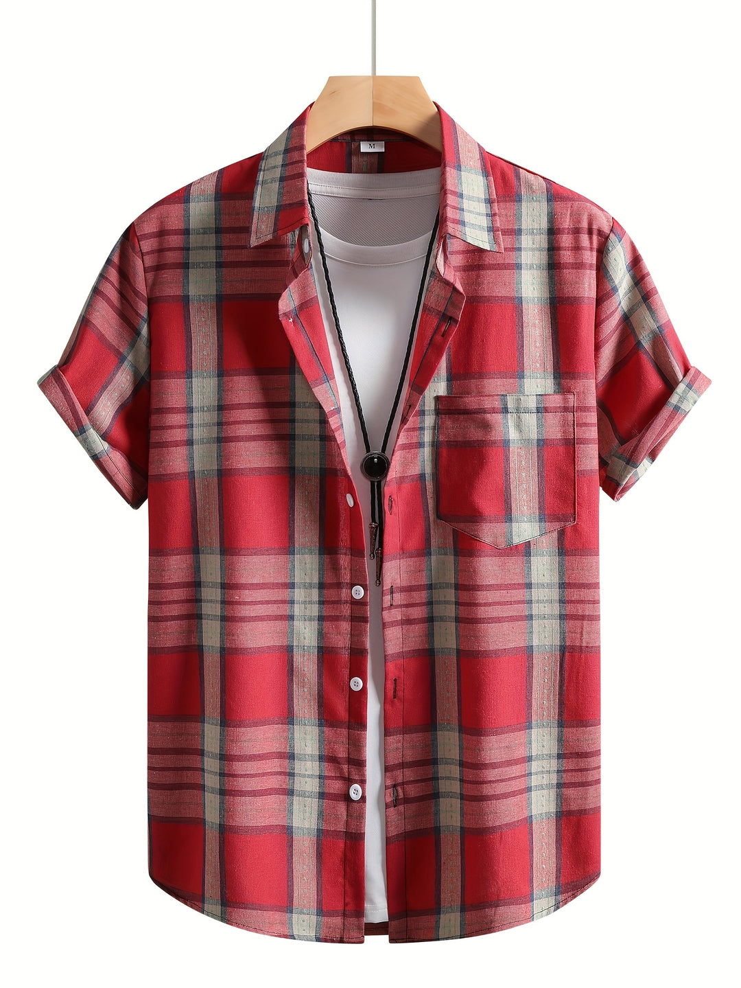 Rhys | Men's Plaid Turn-Collar Short Sleeve Polo