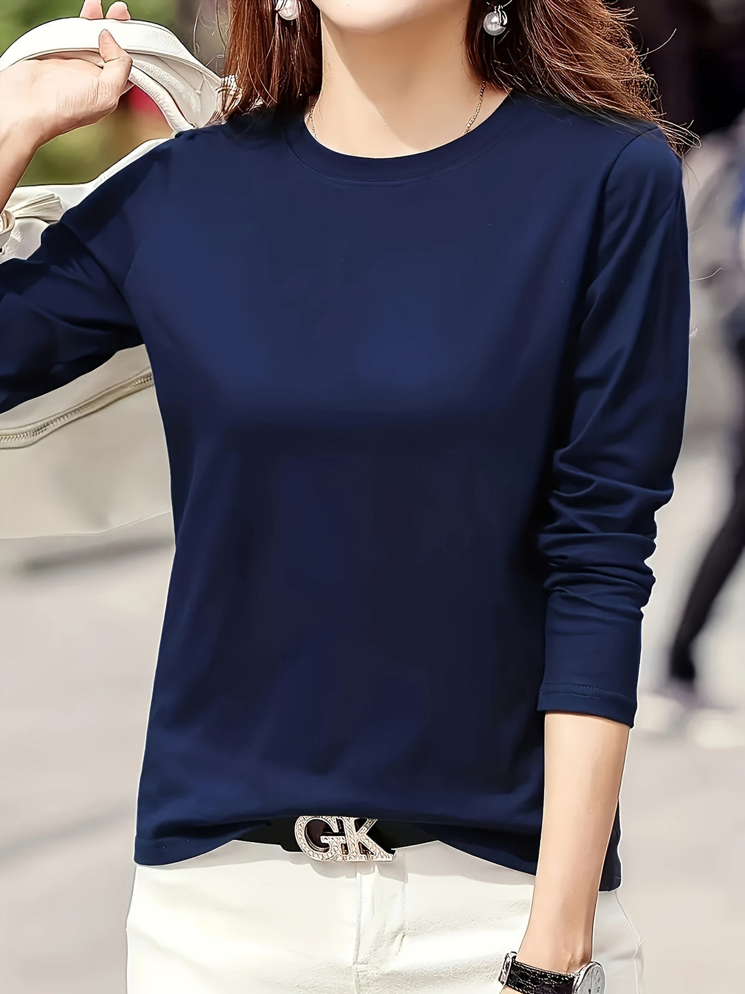 Elaine | Refined Crew Neck Top