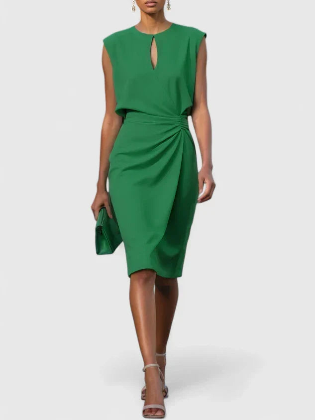 Vera | Elegant Draped Midi Dress
