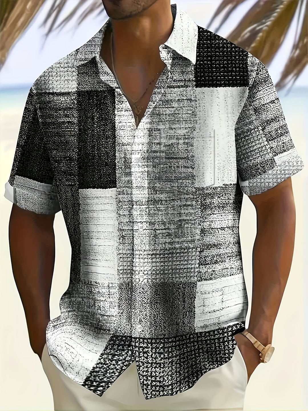 Gable | Men's Coloured Geometric Short Sleeve Shirt