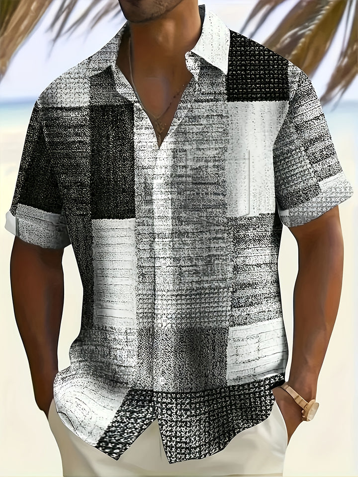 Gable | Men's Coloured Geometric Short Sleeve Shirt