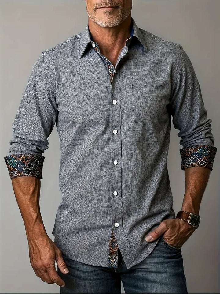 Rowland | Refined Contrast-Trim Button-Up Shirt