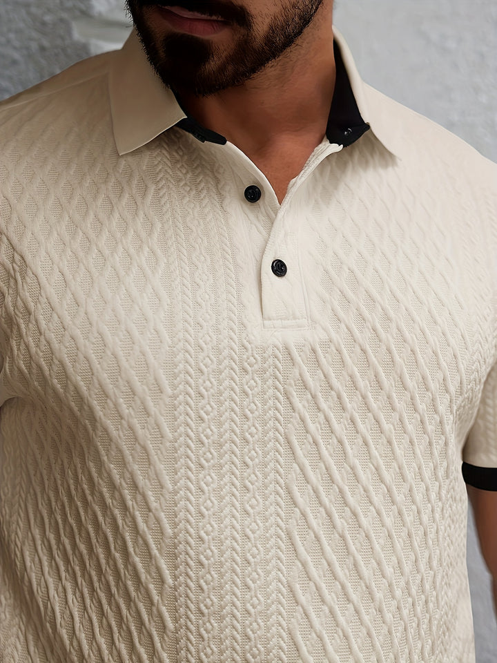 Knox | Men's Jacquard Colour-Block Polo