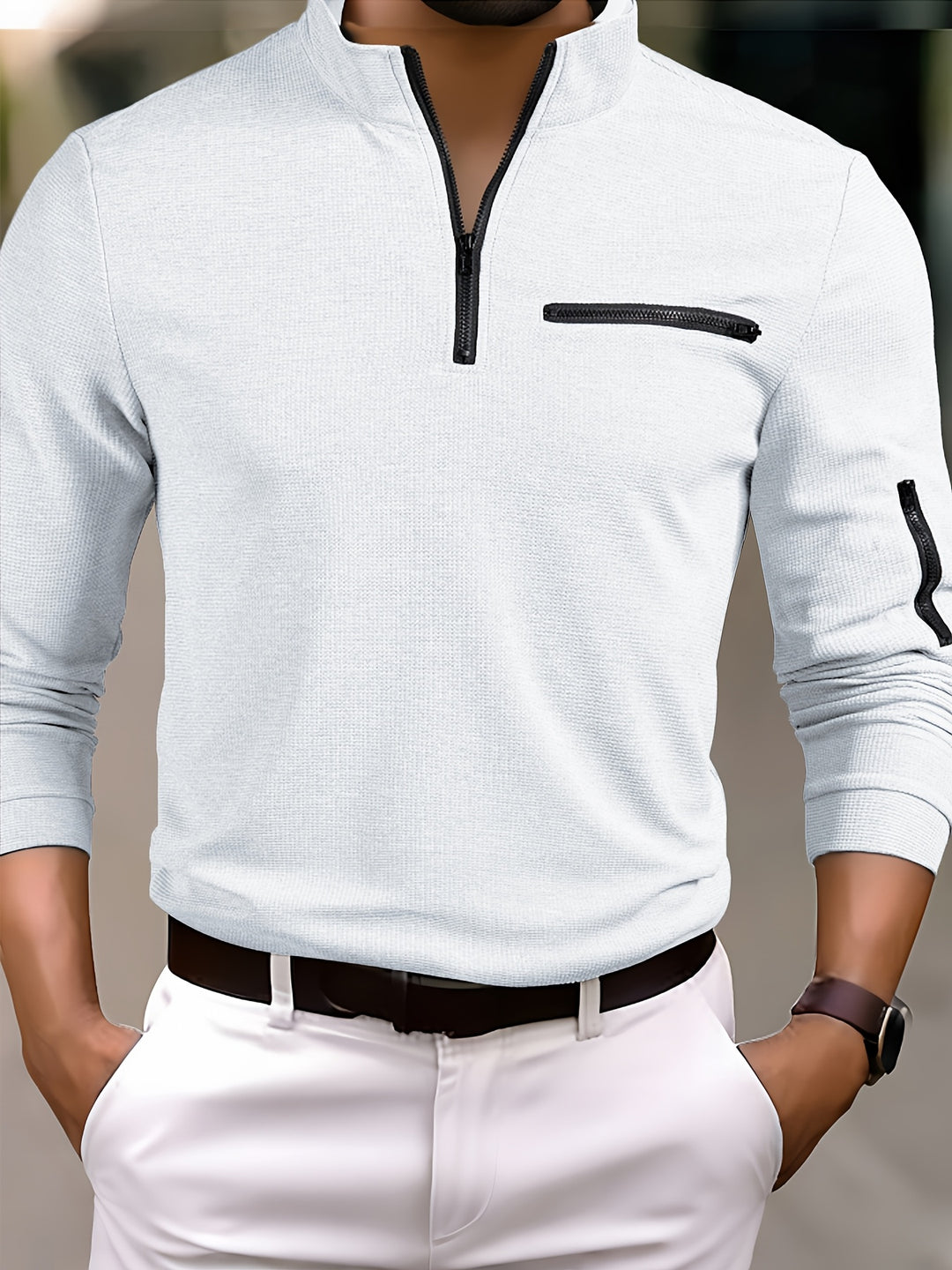 Harvey | Men's Textured Waffle Quarter-Zip Pullover