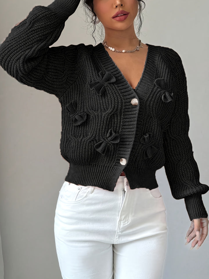 Evangeline | Bow-Detail Knit Cardigan