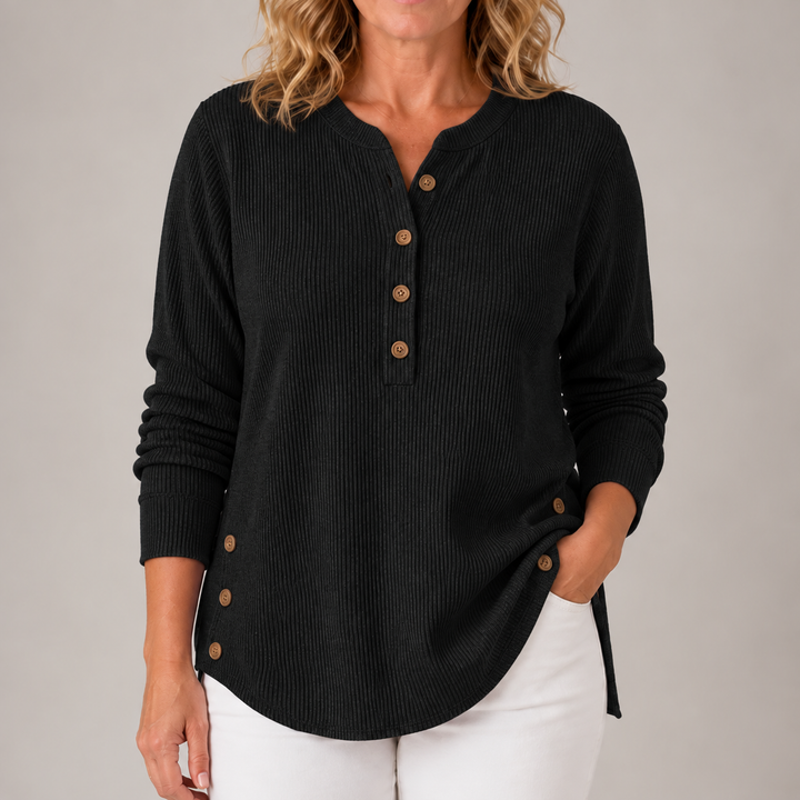Kathryn | Ribbed Button-Detail Tunic
