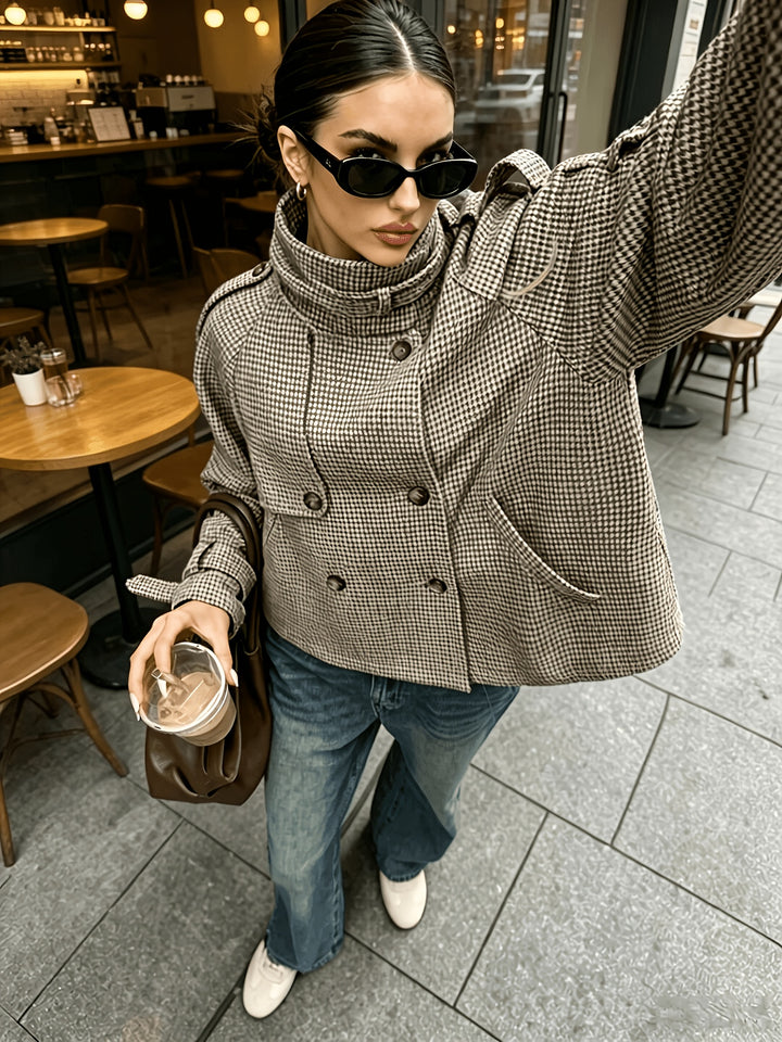 Simone | Stand-Collar Cropped Jacket