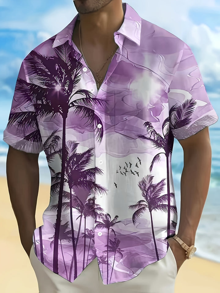 Huxley | Men's Beach Print Short Sleeve Shirt