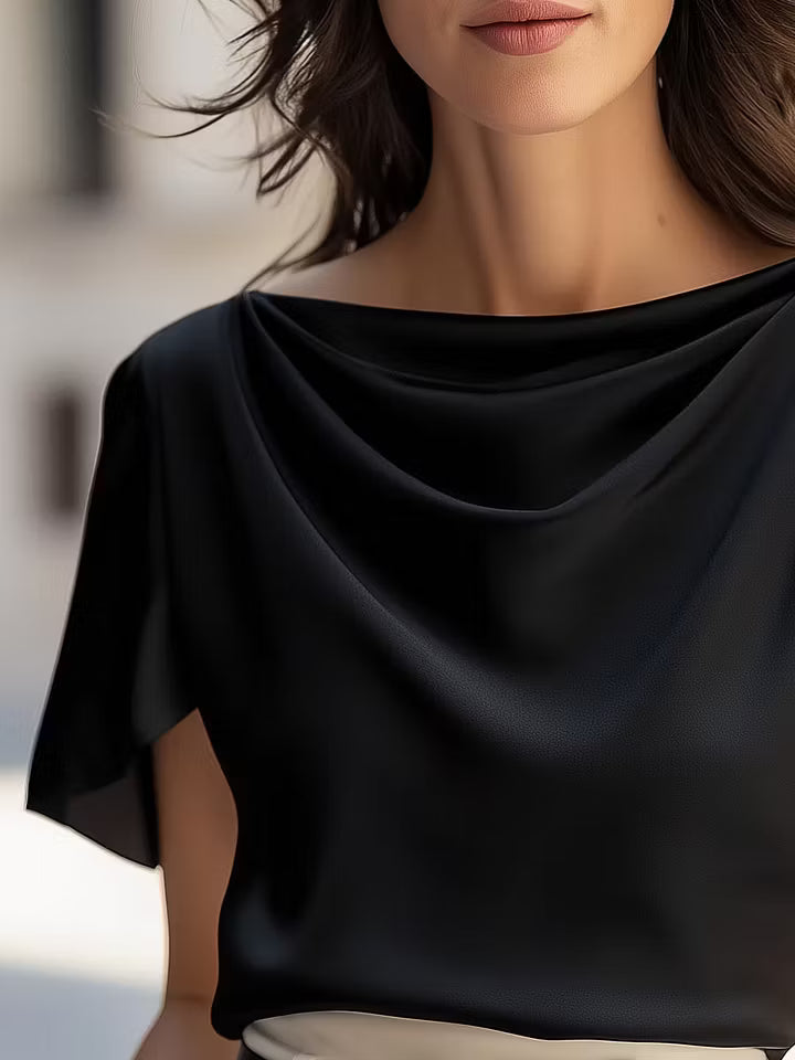 Margaux | Draped Cap-Sleeve Blouse