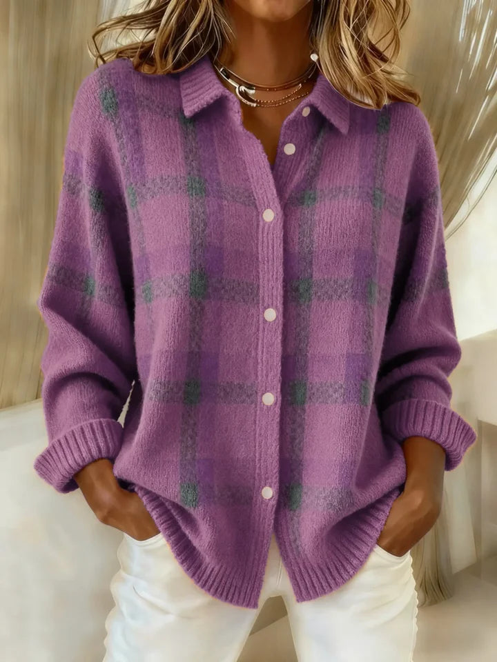 Adele | Cozy Plaid Button-Up Shirt
