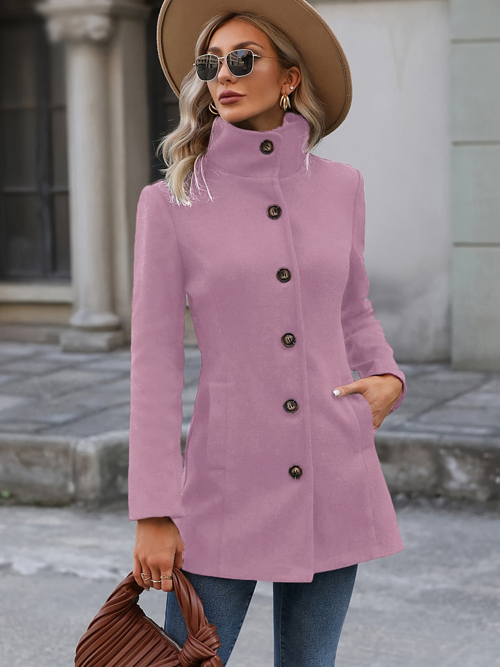 Fiona | Stand Collar Button-Front Coat
