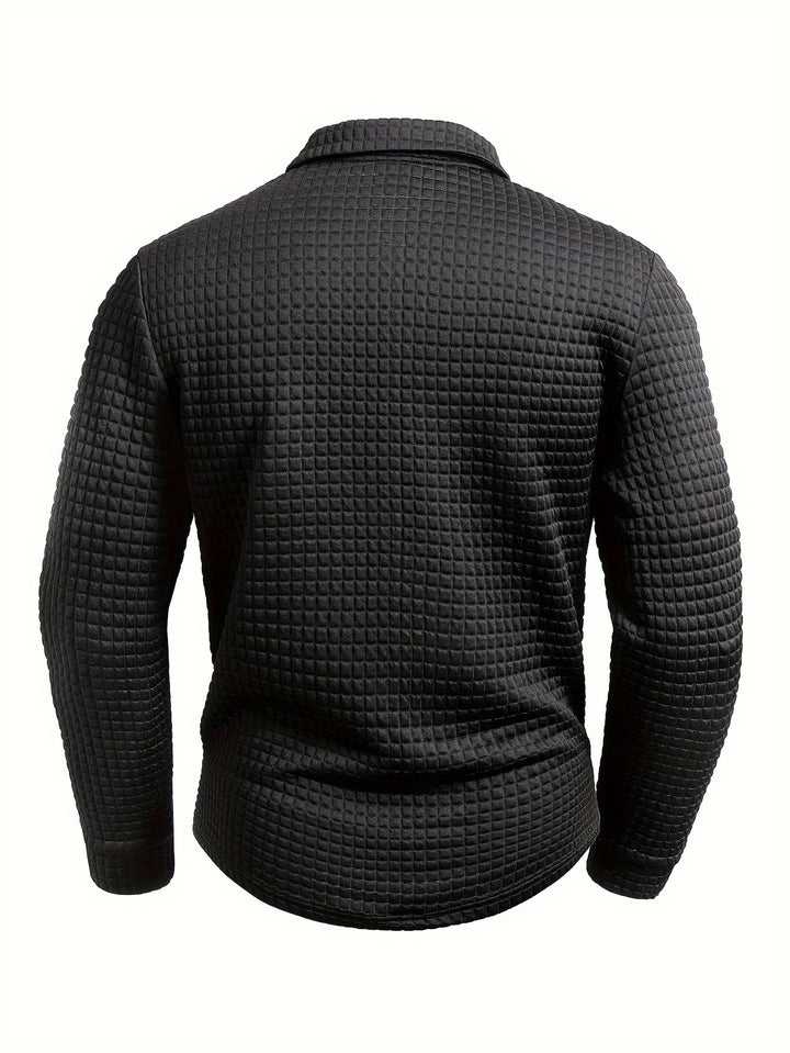 Hollis | Textured Long-Sleeve Polo Shirt