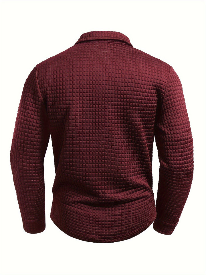 Hollis | Textured Long-Sleeve Polo Shirt