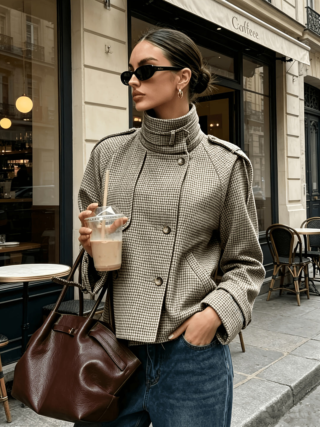 Simone | Stand-Collar Cropped Jacket