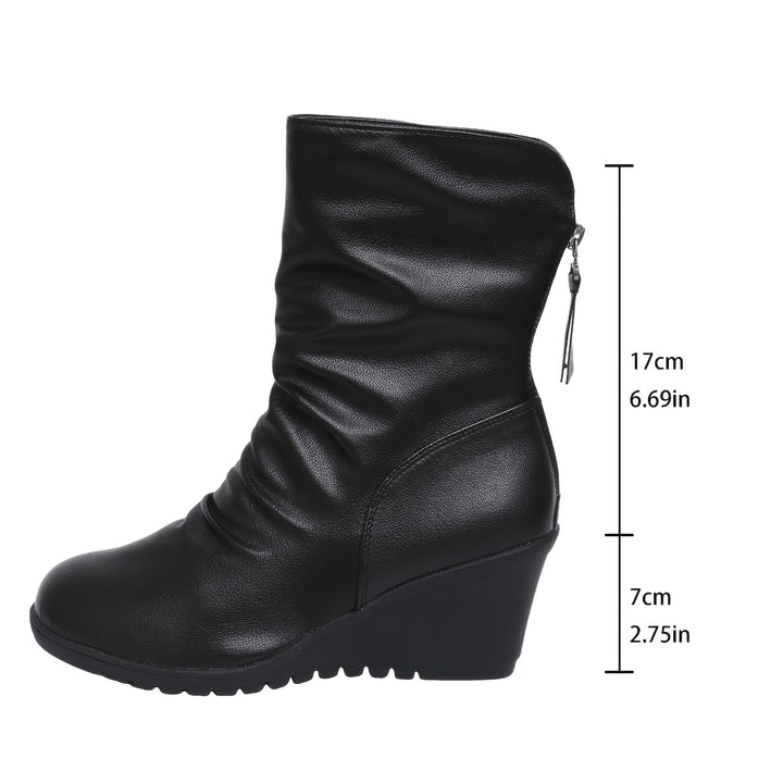 Kendra | Elegant Mid-Calf Wedge Boots