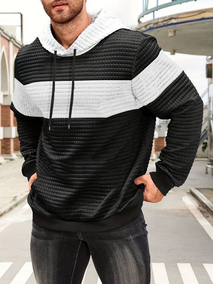 Grayson | Textured Color-Block Hoodie