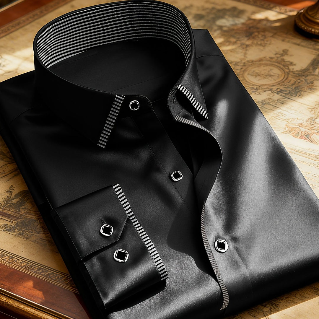 Cassian | Men's Layered Contrast Collar Shirt