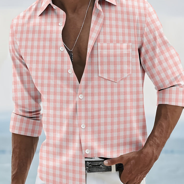 Jonathan | Men's Gingham Check Long Sleeve Shirt