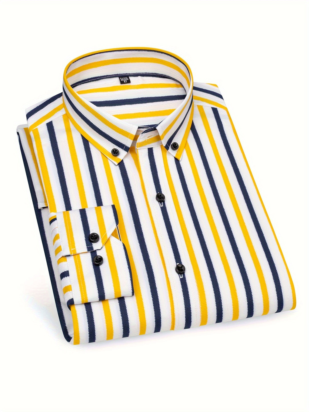 Stroud | Men's Slim Fit Bold Stripe Long Sleeve Dress Shirt