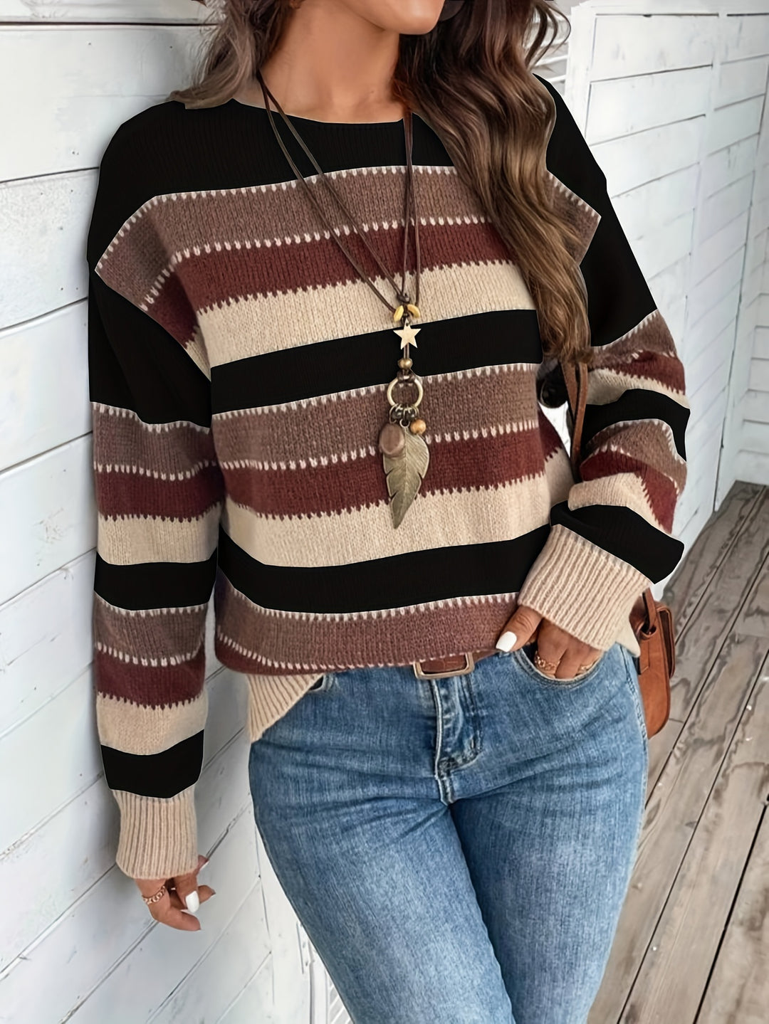 Marisol | Striped Round-Neck Sweater