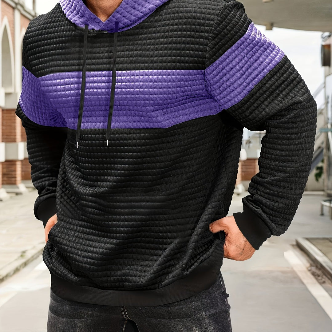 Grayson | Textured Color-Block Hoodie
