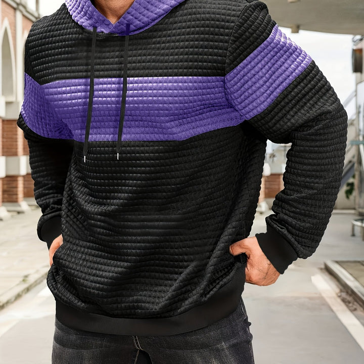 Grayson | Textured Color-Block Hoodie