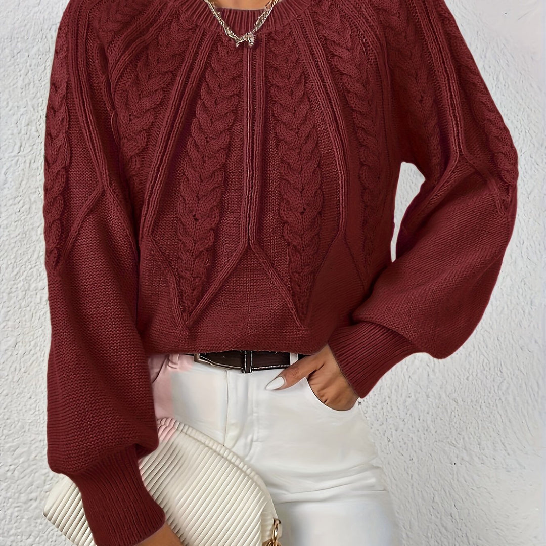 Greta | Cable-Knit Round-Neck Sweater