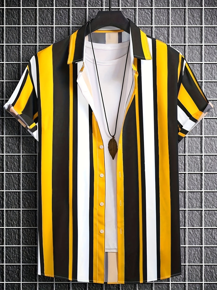Albert | Men's Vertical Stripe Short Sleeve Shirt
