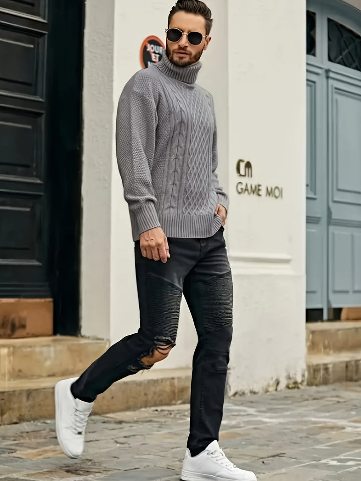 Garrett | Classic Cable-Knit Turtleneck Sweater