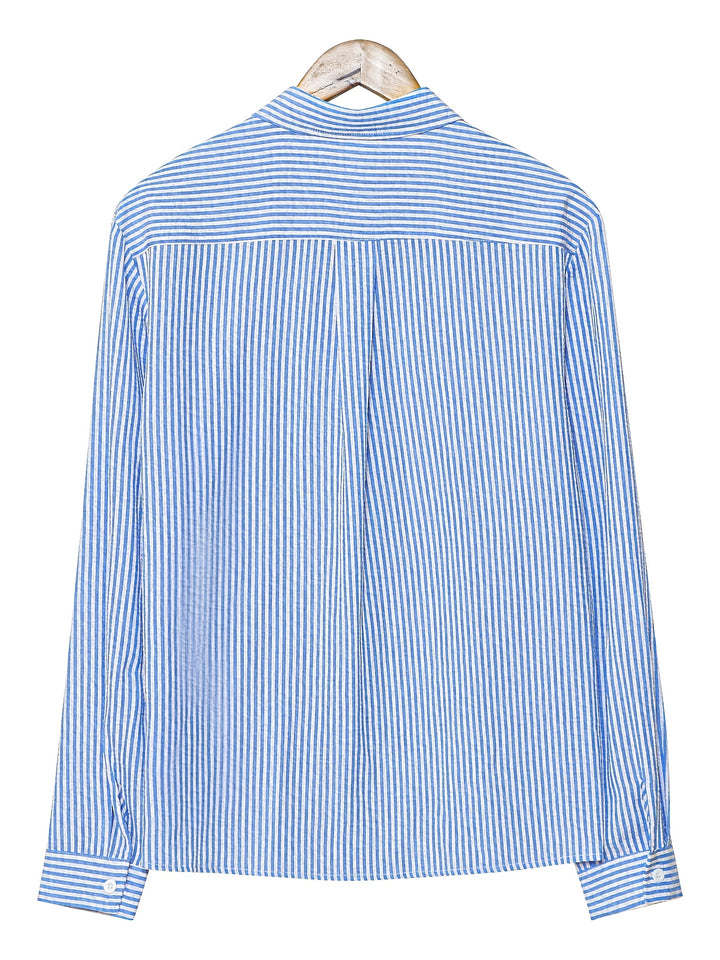 Wes | Men's Striped Bubble Gauze Long Sleeve Shirt