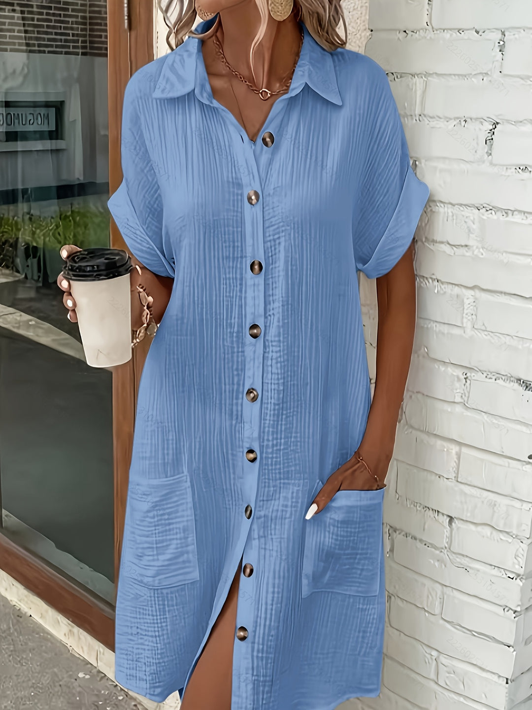 Estelle | Relaxed Button-Front Shirt Dress