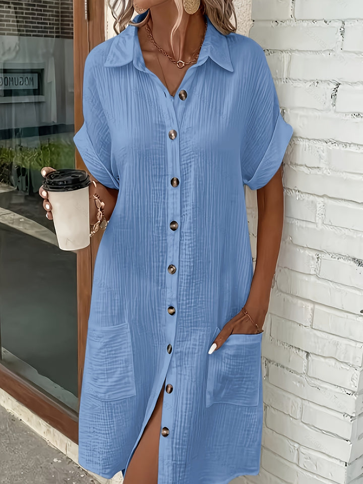 Estelle | Relaxed Button-Front Shirt Dress