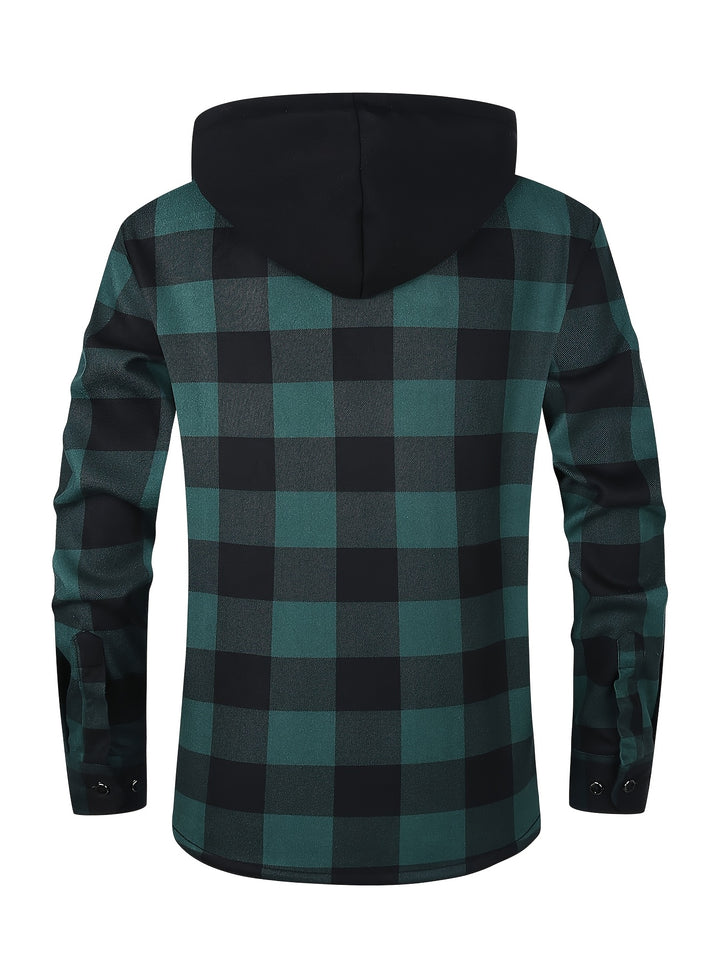 Nolan | Hooded Plaid Shirt Jacket