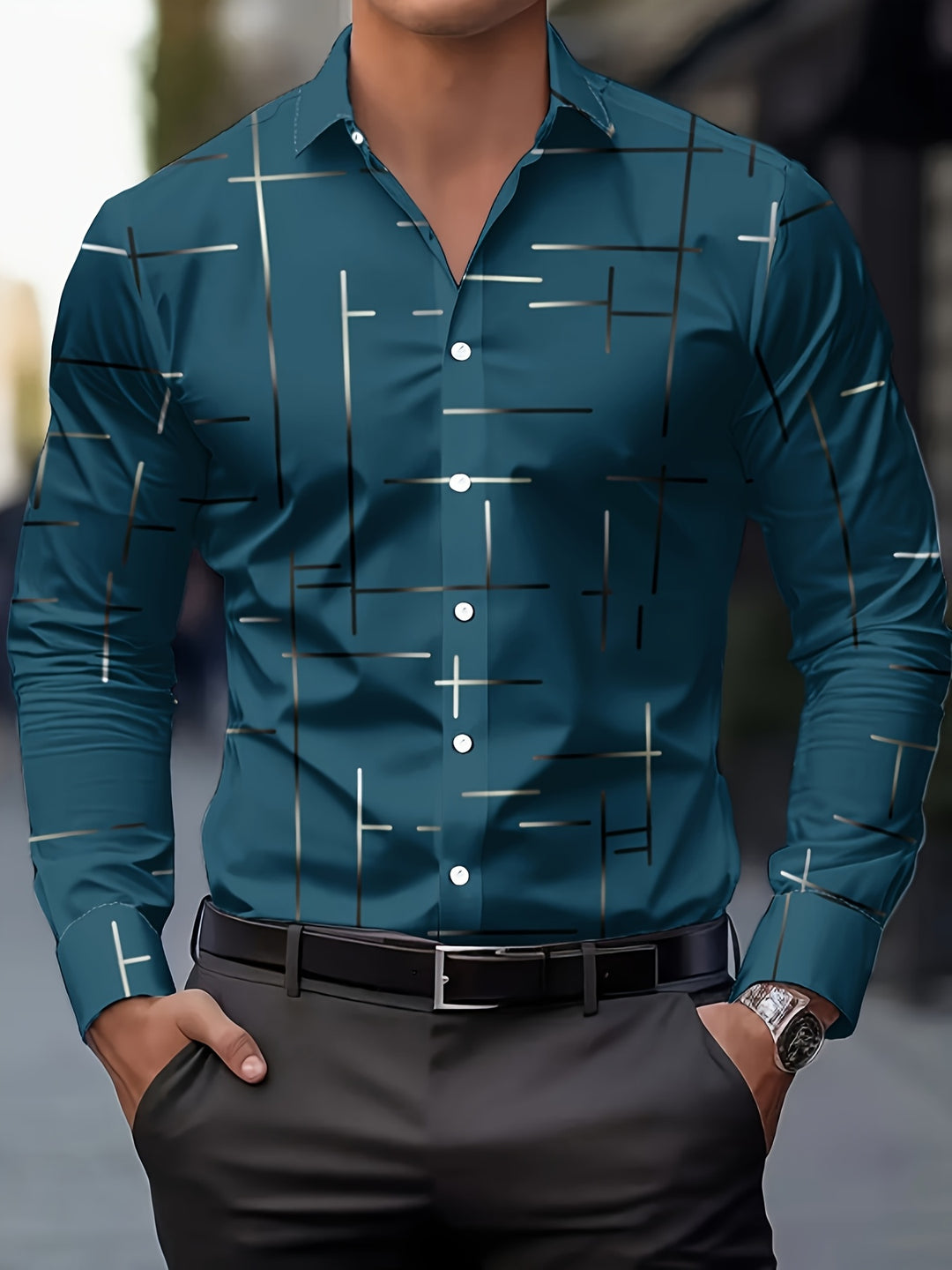 Franklin | Men's Geometric Print Long Sleeve Shirt