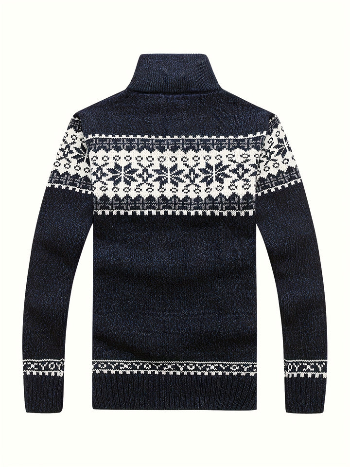 Gregory | Snowflake-Knit Zip Cardigan